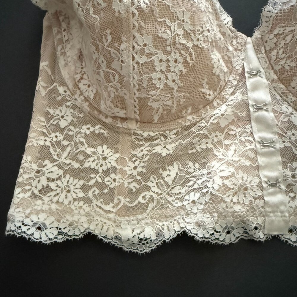 Victorias Secret Dream Angels 38DD Lace Lined Demi Bra Bralette Off White Bridal - Picture 5 of 10